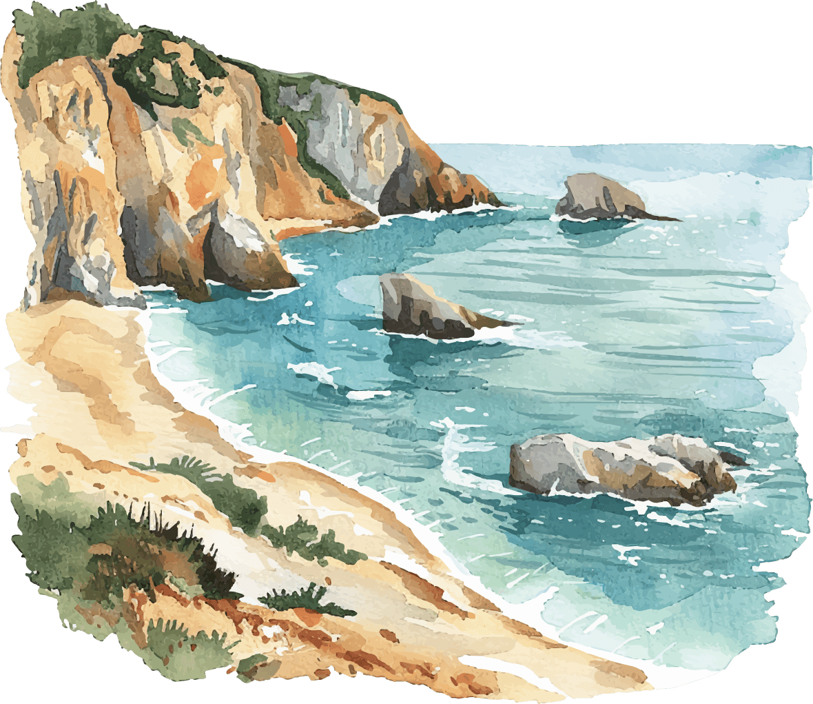 Woods Cove watercolor illustration